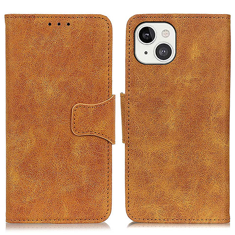 Funda de Cuero Cartera con Soporte Carcasa T06 para Apple iPhone 14 Plus Marron Claro