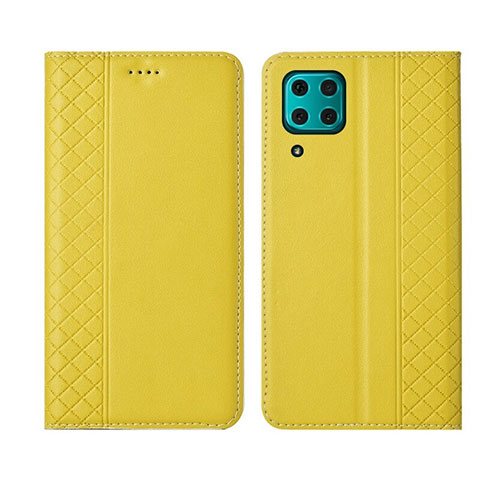 Funda de Cuero Cartera con Soporte Carcasa T06 para Huawei P40 Lite Amarillo