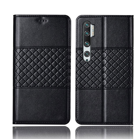 Funda de Cuero Cartera con Soporte Carcasa T06 para Xiaomi Mi Note 10 Negro