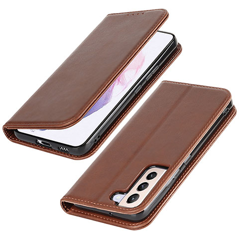 Funda de Cuero Cartera con Soporte Carcasa T06D para Samsung Galaxy S21 Plus 5G Marron