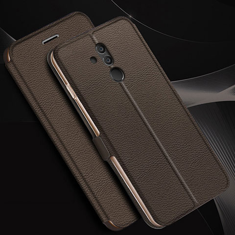 Funda de Cuero Cartera con Soporte Carcasa T07 para Huawei Mate 20 Lite Marron