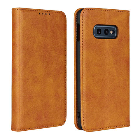 Funda de Cuero Cartera con Soporte Carcasa T07 para Samsung Galaxy S10e Naranja