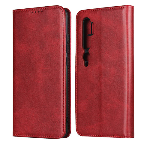 Funda de Cuero Cartera con Soporte Carcasa T08 para Xiaomi Mi Note 10 Pro Rojo