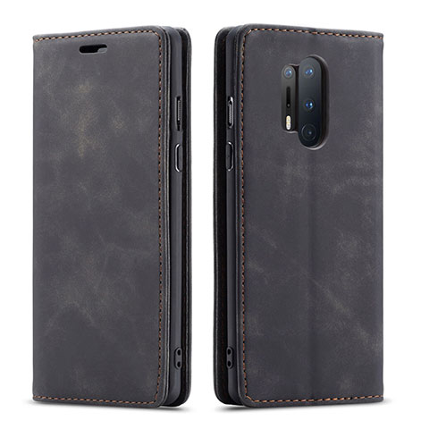 Funda de Cuero Cartera con Soporte Carcasa T10 para OnePlus 8 Pro Negro