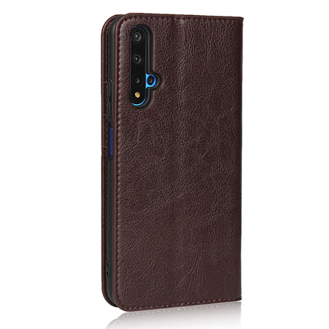 Funda de Cuero Cartera con Soporte Carcasa T11 para Huawei Nova 5T Marron