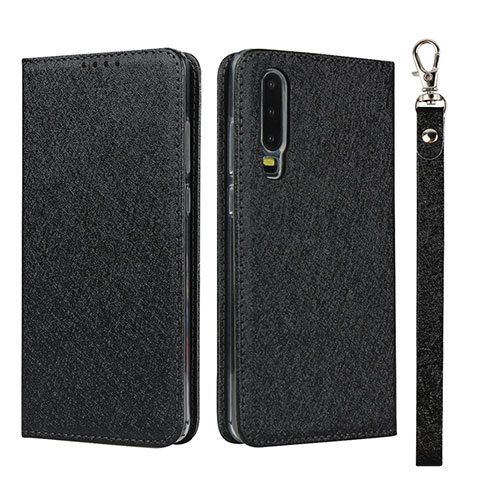 Funda de Cuero Cartera con Soporte Carcasa T11 para Huawei P30 Negro