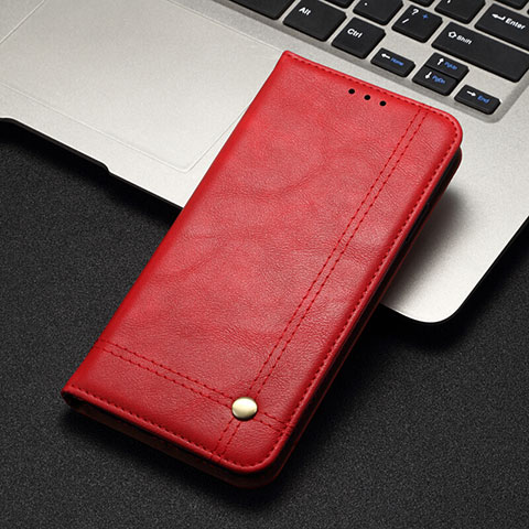 Funda de Cuero Cartera con Soporte Carcasa T11 para Xiaomi Mi Note 10 Rojo