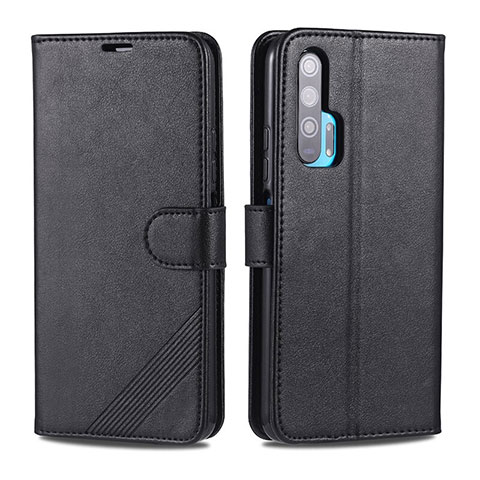 Funda de Cuero Cartera con Soporte Carcasa T12 para Huawei Honor 20 Pro Negro