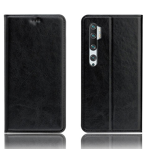 Funda de Cuero Cartera con Soporte Carcasa T12 para Xiaomi Mi Note 10 Negro