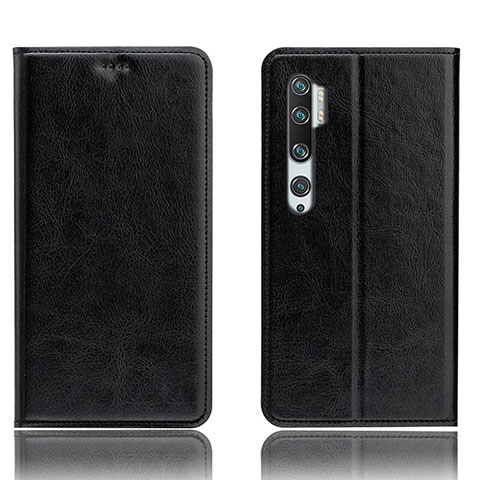 Funda de Cuero Cartera con Soporte Carcasa T12 para Xiaomi Mi Note 10 Pro Negro