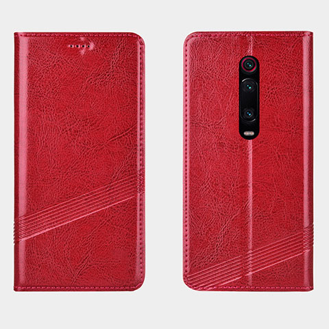 Funda de Cuero Cartera con Soporte Carcasa T14 para Xiaomi Mi 9T Pro Rojo