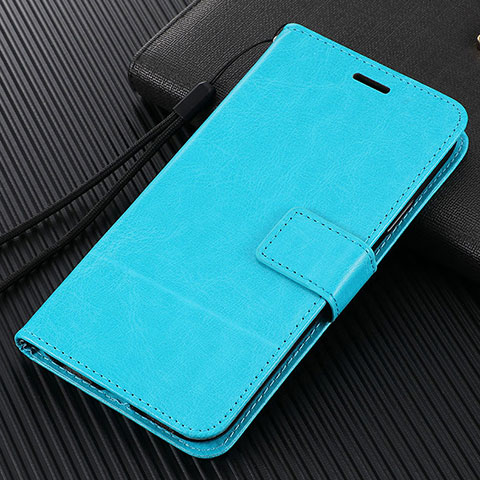 Funda de Cuero Cartera con Soporte Carcasa T14 para Xiaomi Mi Note 10 Azul Cielo