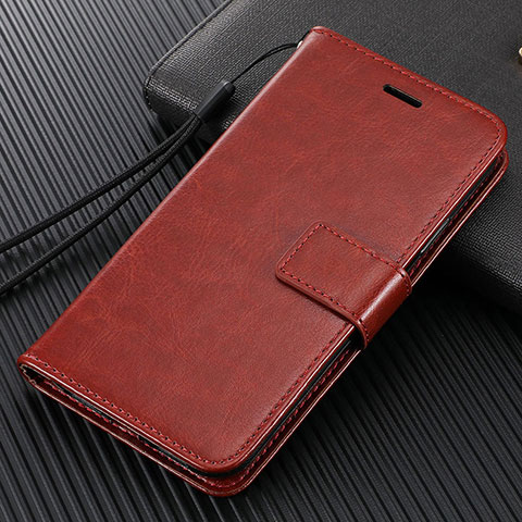 Funda de Cuero Cartera con Soporte Carcasa T14 para Xiaomi Mi Note 10 Pro Marron