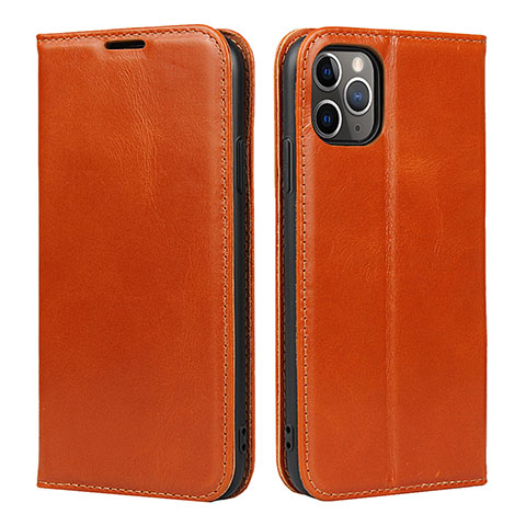 Funda de Cuero Cartera con Soporte Carcasa T15 para Apple iPhone 11 Pro Naranja