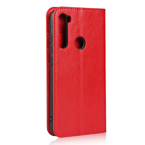 Funda de Cuero Cartera con Soporte Carcasa T15 para Xiaomi Redmi Note 8 Rojo