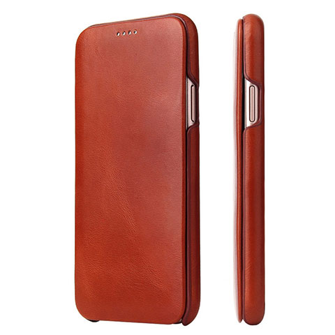 Funda de Cuero Cartera con Soporte Carcasa T16 para Apple iPhone 11 Naranja