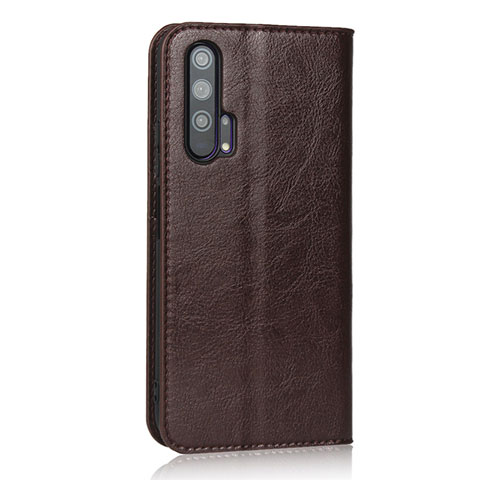 Funda de Cuero Cartera con Soporte Carcasa T16 para Huawei Honor 20 Pro Marron