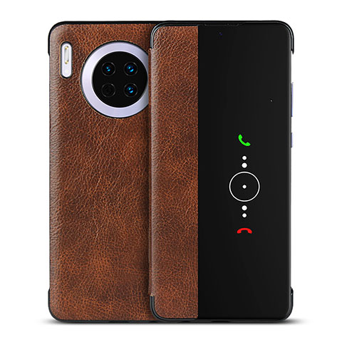 Funda de Cuero Cartera con Soporte Carcasa T16 para Huawei Mate 30 5G Marron