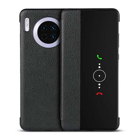 Funda de Cuero Cartera con Soporte Carcasa T16 para Huawei Mate 30E Pro 5G Negro