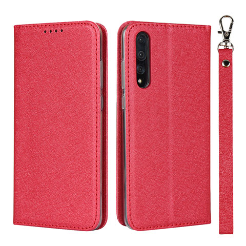 Funda de Cuero Cartera con Soporte Carcasa T16 para Huawei P20 Pro Rojo