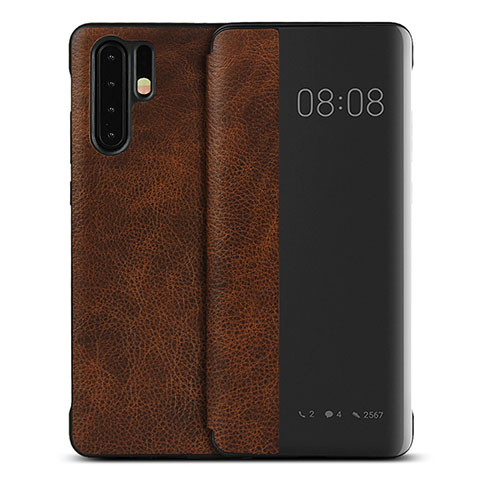 Funda de Cuero Cartera con Soporte Carcasa T16 para Huawei P30 Pro Marron