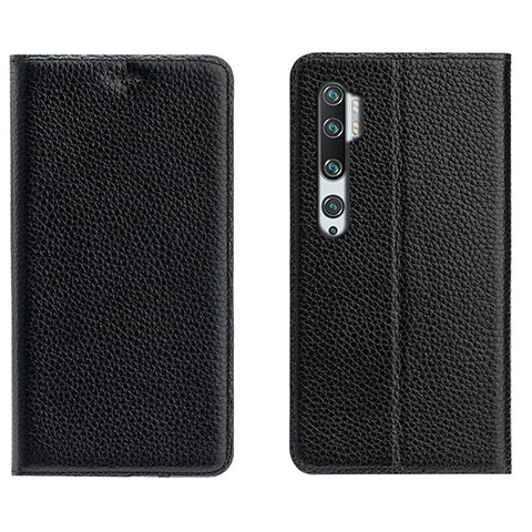 Funda de Cuero Cartera con Soporte Carcasa T16 para Xiaomi Mi Note 10 Pro Negro