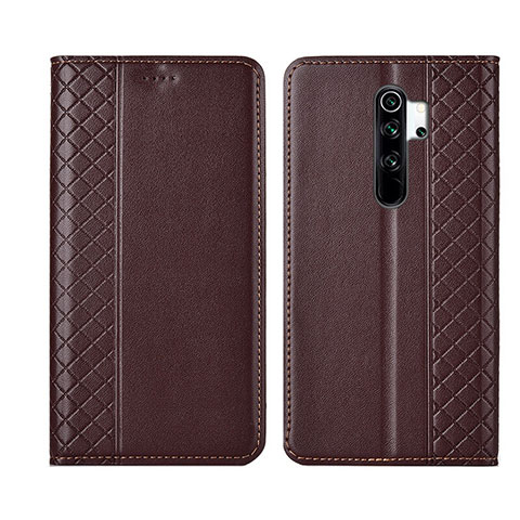 Funda de Cuero Cartera con Soporte Carcasa T16 para Xiaomi Redmi Note 8 Pro Marron