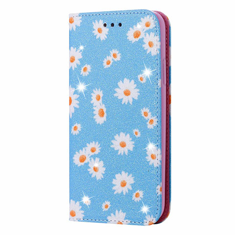 Funda de Cuero Cartera con Soporte Carcasa T17 para Huawei P Smart (2020) Azul Cielo