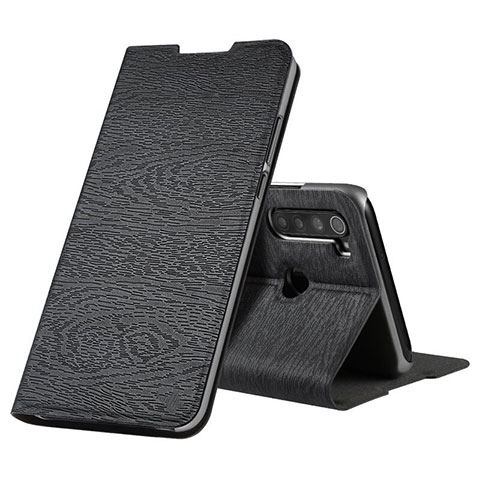 Funda de Cuero Cartera con Soporte Carcasa T17 para Xiaomi Redmi Note 8 (2021) Negro