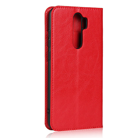 Funda de Cuero Cartera con Soporte Carcasa T17 para Xiaomi Redmi Note 8 Pro Rojo