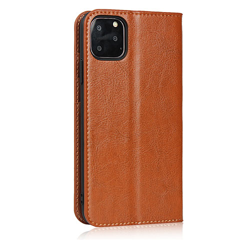 Funda de Cuero Cartera con Soporte Carcasa T18 para Apple iPhone 11 Pro Naranja