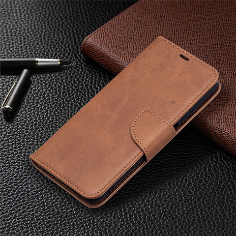 Funda de Cuero Cartera con Soporte Carcasa T18 para Xiaomi Poco M3 Marron