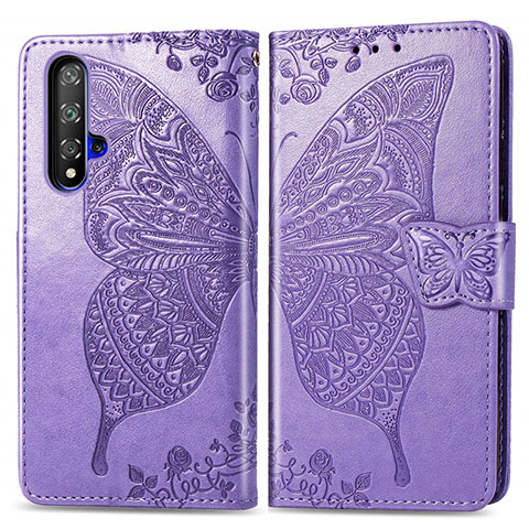 Funda de Cuero Cartera con Soporte Carcasa T19 para Huawei Honor 20 Morado