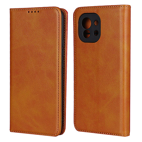 Funda de Cuero Cartera con Soporte Carcasa T20 para Xiaomi Mi 11 5G Marron Claro