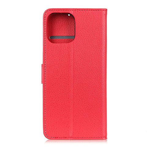 Funda de Cuero Cartera con Soporte Carcasa T25 para Xiaomi Mi 11 5G Rojo