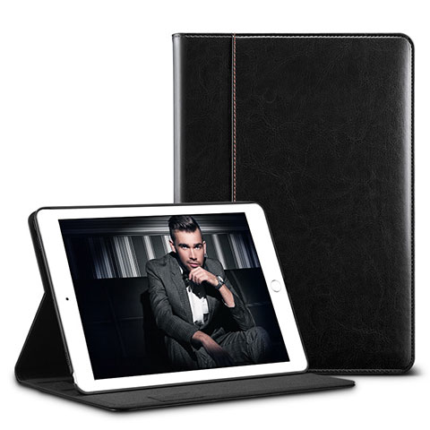 Funda de Cuero Cartera con Soporte Carcasa U01 para Apple iPad Pro 10.5 Negro