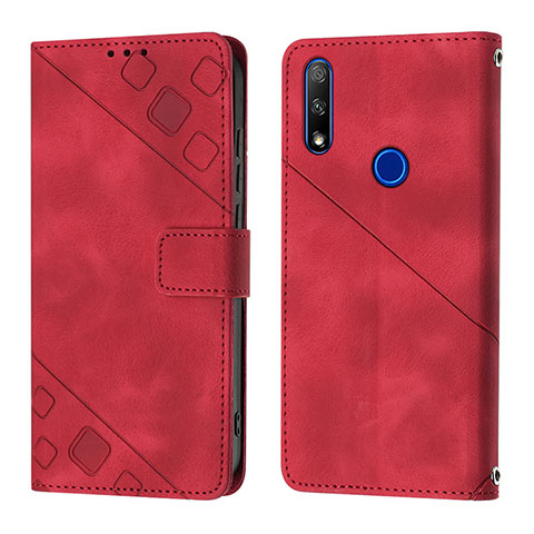 Funda de Cuero Cartera con Soporte Carcasa Y01B para Huawei Honor 9X Rojo