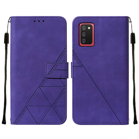 Funda de Cuero Cartera con Soporte Carcasa Y01B para Samsung Galaxy A02s Morado