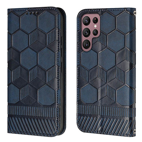 Funda de Cuero Cartera con Soporte Carcasa Y01B para Samsung Galaxy S23 Ultra 5G Azul