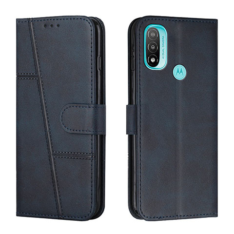 Funda de Cuero Cartera con Soporte Carcasa Y01X para Motorola Moto E20 Azul