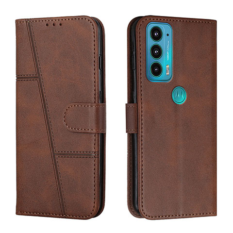 Funda de Cuero Cartera con Soporte Carcasa Y01X para Motorola Moto Edge 20 5G Marron