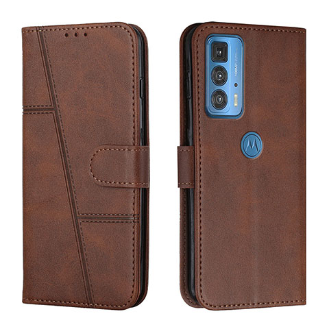 Funda de Cuero Cartera con Soporte Carcasa Y01X para Motorola Moto Edge 20 Pro 5G Marron