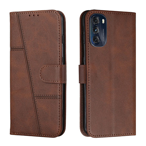 Funda de Cuero Cartera con Soporte Carcasa Y01X para Motorola Moto G 5G (2022) Marron