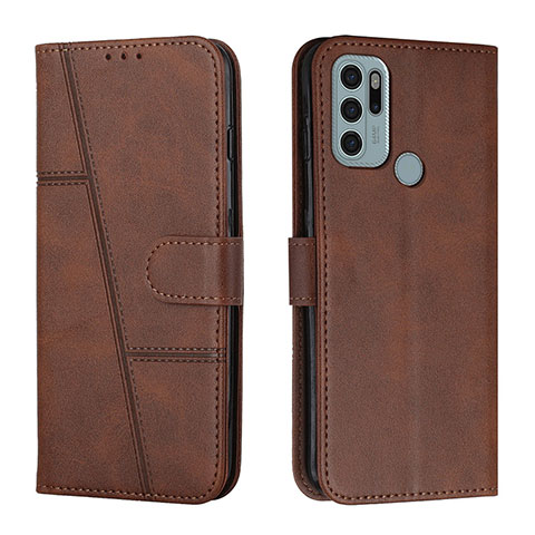 Funda de Cuero Cartera con Soporte Carcasa Y01X para Motorola Moto G60s Marron