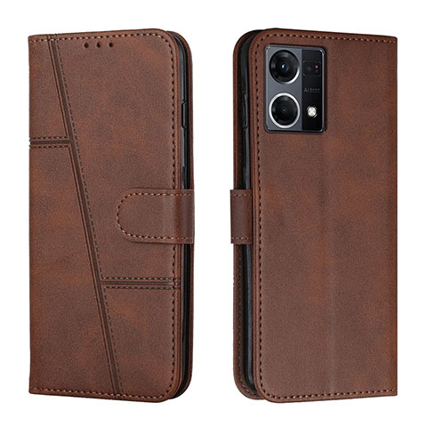 Funda de Cuero Cartera con Soporte Carcasa Y01X para Oppo F21 Pro 4G Marron