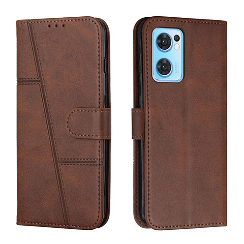 Funda de Cuero Cartera con Soporte Carcasa Y01X para Oppo Reno7 5G Marron