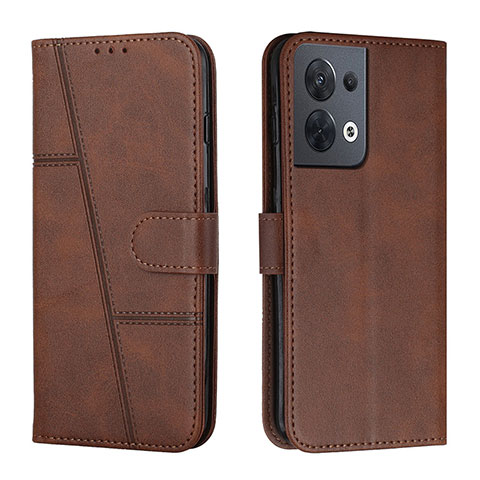 Funda de Cuero Cartera con Soporte Carcasa Y01X para Oppo Reno8 5G Marron