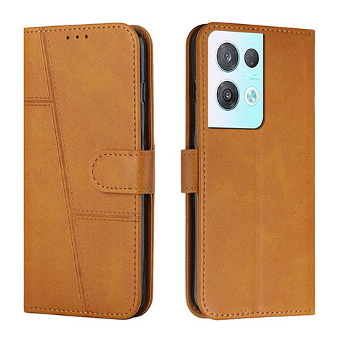 Funda de Cuero Cartera con Soporte Carcasa Y01X para Oppo Reno8 Pro 5G Marron Claro