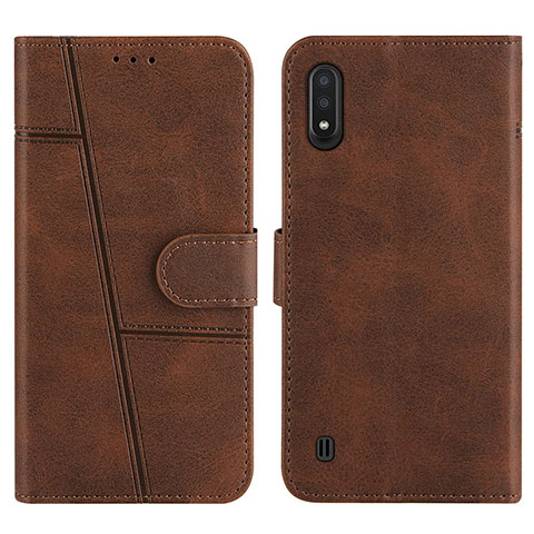 Funda de Cuero Cartera con Soporte Carcasa Y01X para Samsung Galaxy A01 SM-A015 Marron