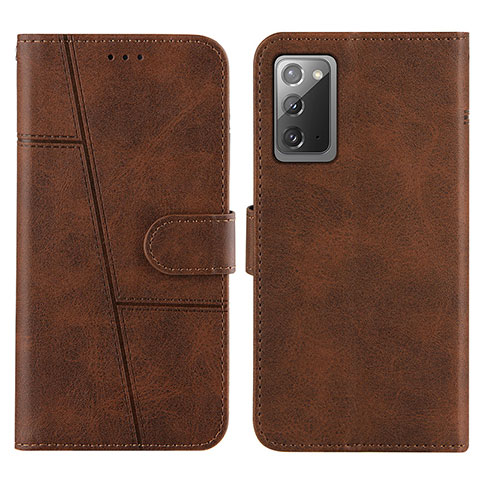 Funda de Cuero Cartera con Soporte Carcasa Y01X para Samsung Galaxy Note 20 5G Marron